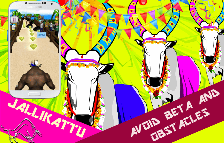 jallikattu run 3d game 2017