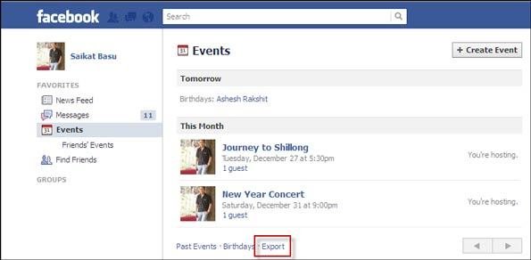 Add Facebook Events to your Google Calendar