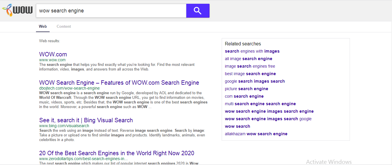 Steps To Use WOW Search Engine